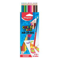Colored pencils - 12 pieces, 24 colors