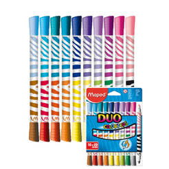 Duo felt-tip pens - 10 + 10 colors