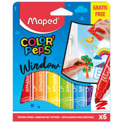 Glass markers - 6 colors, with towel