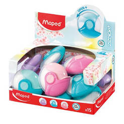 Гума във въртящ се палстмасов протектор 3 пастелни цвята 9123211