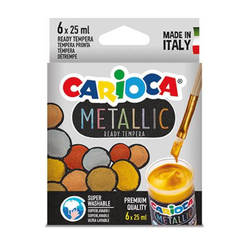 Tempera paints 6 colors x 25ml Metallic ready 940026 CARIOCA