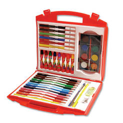 Drawing set in a briefcase