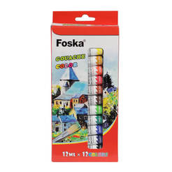 Бои темперни 12 цвята х 12мл в туби Foska 6605100093