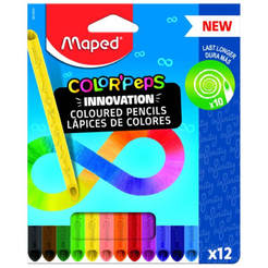 Stifte, die sich nicht anspitzen lassen, 12 Farben, Maped Colorpeps Infinity 9861600
