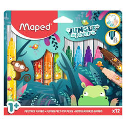 Фломастеры 12 цветов Jungle Fever jumbo 9846900 MAPED