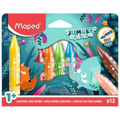 Wax crayons 12 colors Jungle fever jumbo 9861400 MAPED