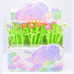 Ballpoint pen with rubber flower toy 924270