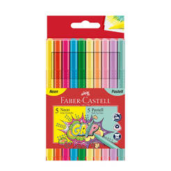 Filzstifte 5 + 5 Farben, Griff Neon + Pastell 1010180017