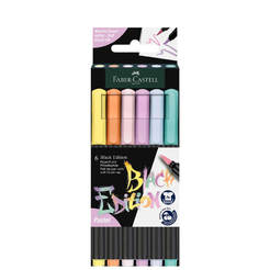 Флумастери 6 цвята маркер-четка Black edition пастел 1010160300