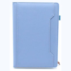 Notizbuch A5 14x21cm mit Tasche, blau-pastell 924208