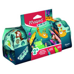 Несесер 12 флумастера+12 молива Jungle fever 9984732 MAPED