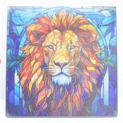 Diamantbesetzter Löwe, 5D, 30x30cm, 924313