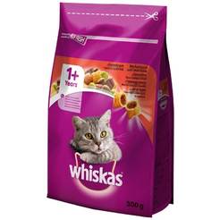 Суха храна за котки Говеждо месо Whiskas Dry, 300 грама