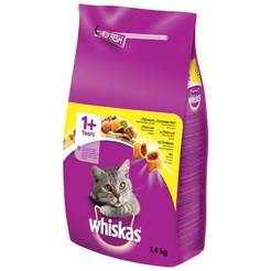 Суха храна за котки Пилешко Whiskas Dry, 1.4 кг