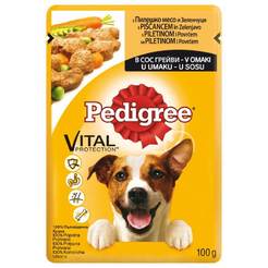 Пауч за кучета Пиле и зеленчуци Pedigree Pouch, 100 грама
