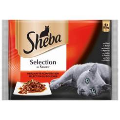 Подсумок для кошек Meat Meno Sheba kitchen Pouch, 4 x 85 грамм