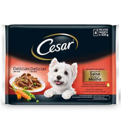 Храна Cesar Pouch 4х100гр пилешко със зеленчуци в сос 10304 Cesar