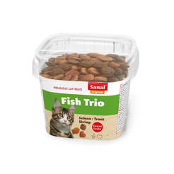 Хапки за котка 75гр с три вкуса сьомга пъстърва и скариди SC1590