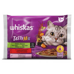 Продукт Whiskas Pouch 4x85 г Вкусная смесь, соус, выбор шеф-повара, подливка 10483 WHISKAS