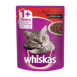 Продукт Whiskas Pouch 85 г говядины в соусе 10492 WHISKAS