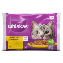 Whiskas Futterbeutel 4 x 85 g Vogelfutter in Gelee 10495 WHISKAS