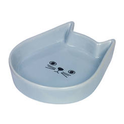 Ceramic feeder Kitty face - 13 x 16 x 3 cm, blue