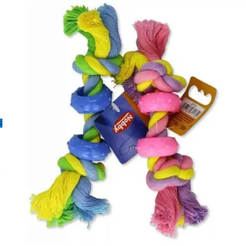 Игрушка для кошек, веревка с резинкой 50 г, синяя, розовая 67173