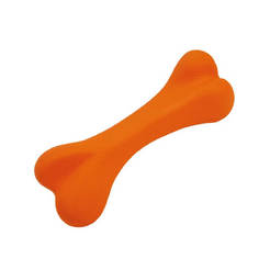Игрушка для собак, резиновая, кость, оранжевая, 17,5 см 52043