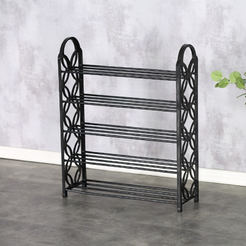 Shoe rack 5 levels 63 x 76 x 21 cm metal and PVC - FLOWER