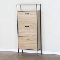 Шкаф за обувки 3 врати и рафт 63х24х140см ПДЧ цвят дъб XG6024143TLA MHC