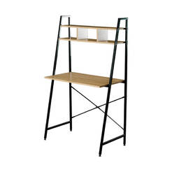 Schreibtisch mit Auszug, Sonoma-Eiche und Schwarz 142 x 84 x 46 cm Spanplatte und Metall MAX