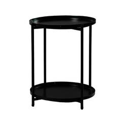 Beistelltisch für Wohnzimmer - zweistufig, rund 42 x 42 x 52cm Metall Bony