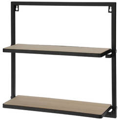 Wandregal mit 2 Ablagen aus Metall und MDF