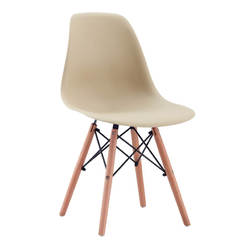 Обеденный стул Twist, бежевый, дерево и пластик, 41x46x83 см.