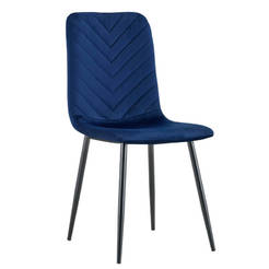 Обеденный стул Latrell, синий бархат, металлические ножки, 54x43x88 см.