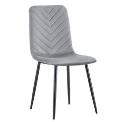 Обеденный стул Latrell, темно-серый бархат, металлические ножки, 54x43x88 см.