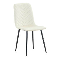 Обеденный стул Latrell, обитый бархатом цвета экрю, с металлическими ножками, 54x43x88 см.