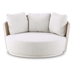 Диван Lorien 163x158.5x82 см, алюминиевый/слоновая кость, веревка