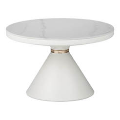 Coffee table white marble metal 70x40cm Coozlin