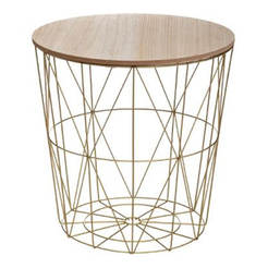 Side table MDF oak gold Kumi 41x40cm