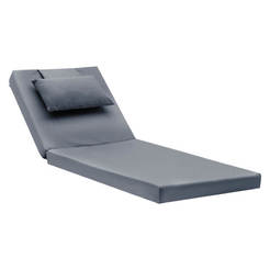 Sun lounger cushion Sunset fabric gray 65x185x10cm