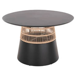 Dining table Saeid Ø120x75cm aluminum/black rope