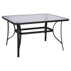 Dining table Bruno 140x80x72cm metal with tempered glass