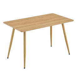 Обеденный стол из дерева с металлическими ножками, 120x70x76 см.