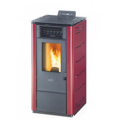 Пелетна камина суха EASY M10, 8,87kW, 200 м3, Италия, подарък прахосмукачка за пепел Ceneti, цвят бордо