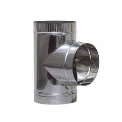 Taff (tee) without plug, 80 mm, stainless steel