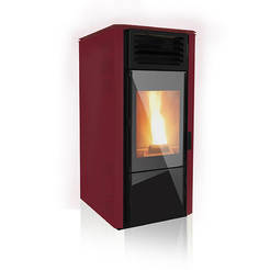 Dry pellet fireplace VPBS 10 Design, 10kW, 210m3, burgundy, VERSO