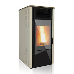 Dry pellet fireplace VPBS 10 Design, 10kW, 210m3, ivory, VERSO