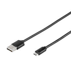 Кабел USB / Micro USB 1м, черен