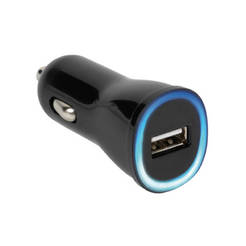 Зарядно устройство за автомобил, USB изход: 2,1 А , черен
